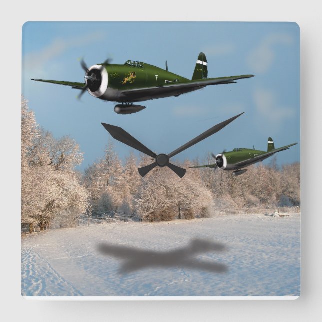 Thunderbolt P47-klocka Fyrkantig Klocka (Framsida)