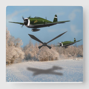 Thunderbolt P47-klocka Fyrkantig Klocka