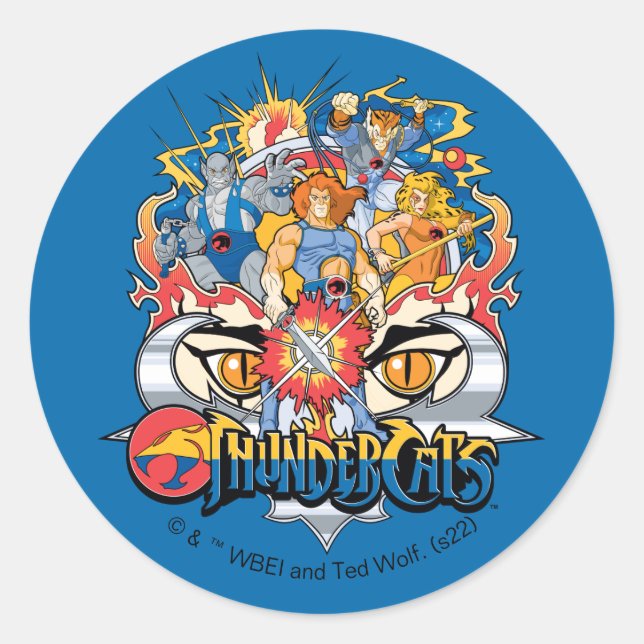 ThunderCats | Firey Group Graphic Runt Klistermärke (Framsida)