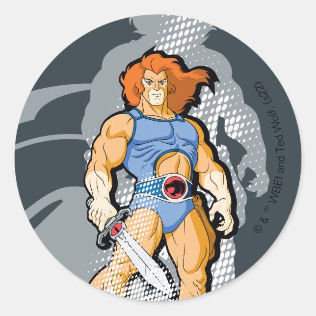 ThunderCats | Lejon-O-halvtonsgrafik Runt Klistermärke (Framsida)