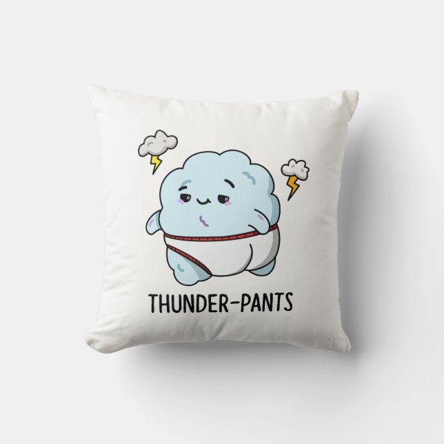 Thundergues Funny Cloud Weather Pun Kudde (Framsida)