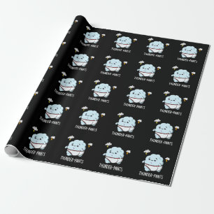 Thundergues Funny Cloud Weather Pun Mörk BG Presentpapper