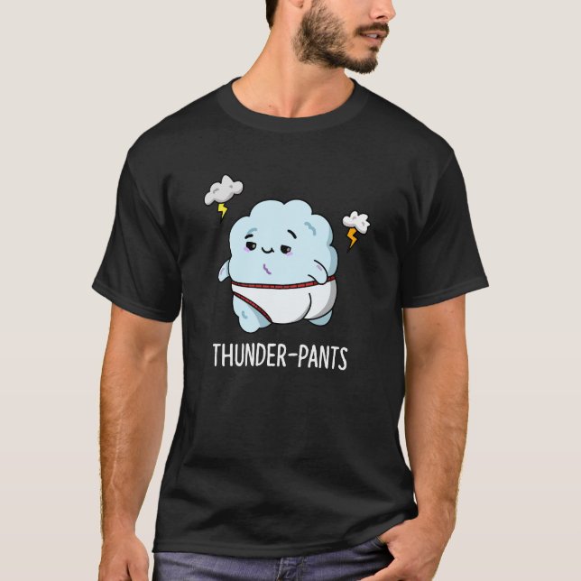 Thundergues Funny Cloud Weather Pun Mörk BG T Shirt (Framsida)