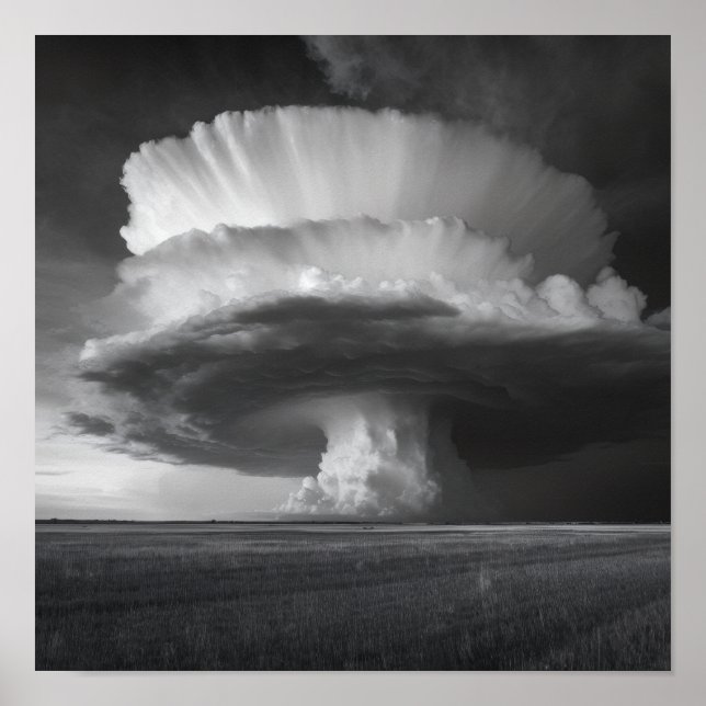 Thunderhead Cloud - Dramatic Black and White Poster (Framsidan)