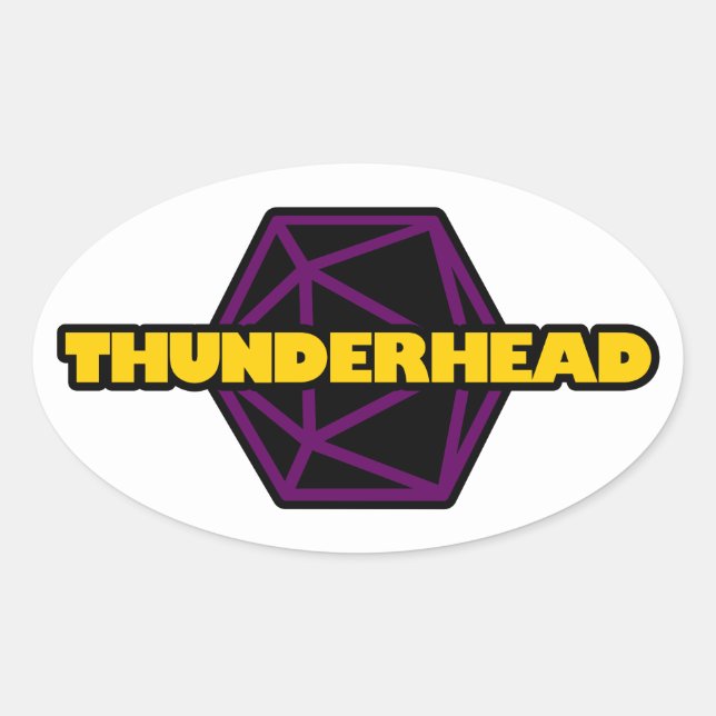 Thunderhead Sticker Ovalt Klistermärke (Framsida)