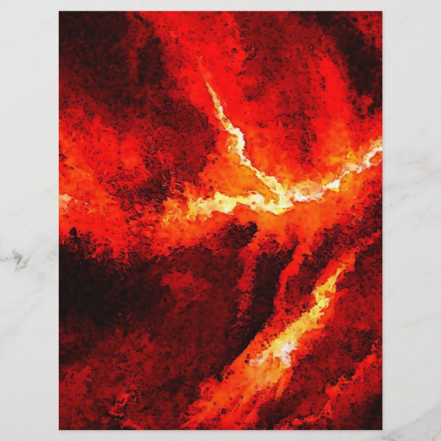 Thunders - Red Abstrakt Modern Art Reklamblad (Framsidan)