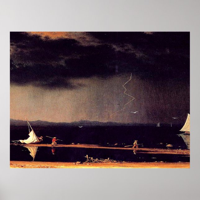 Thunderstorm på Narragansett Bay, berömd teckninga Poster (Framsidan)