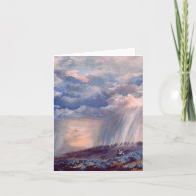 Thunderstorm Quail Färg Foldat Hälsning Kort (Framsida)