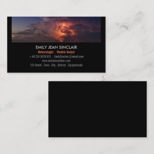 Thunderstorm Strip Design, meteorolog Visitkort