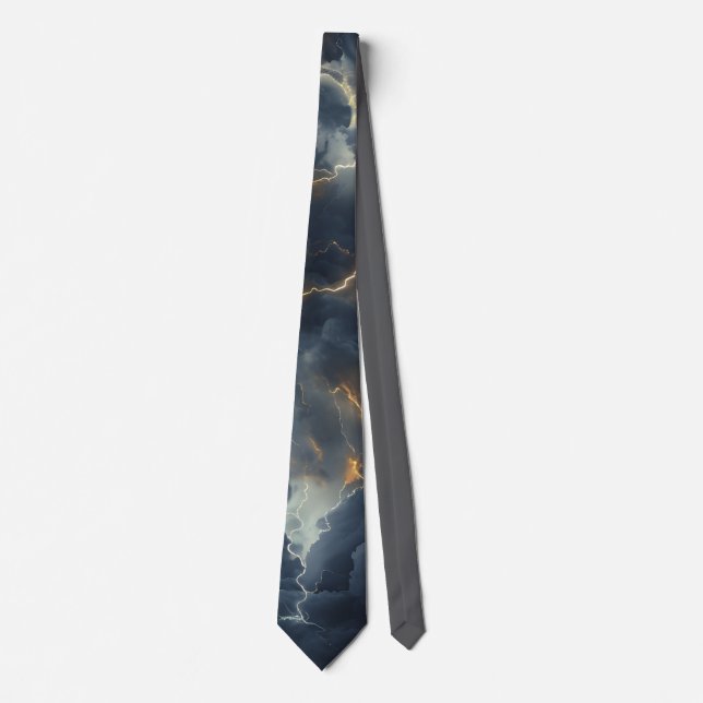 Thunderstorm Tie/Krawatte mit Blitzd Slips (Framsida)