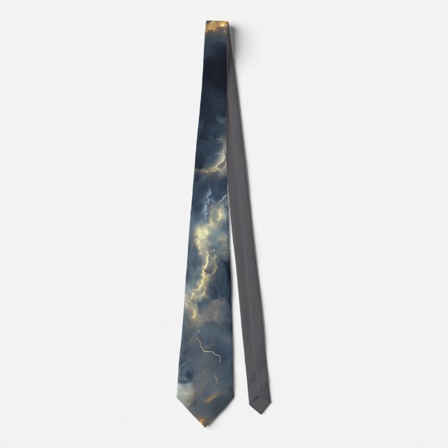 Thunderstorm Tie/Krawatte mit Blitzd Slips (Framsida)