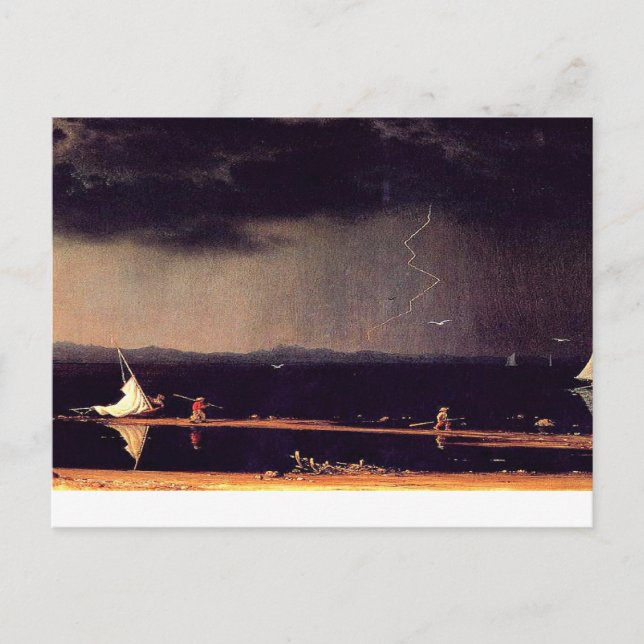 Thunderstorm vid Narragansett Bay, bra Art Postcar Vykort (Framsida)