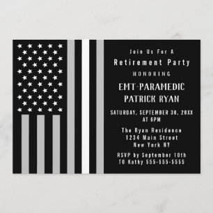 Thunt White Line American Flagga EMS Pension Party Inbjudningar