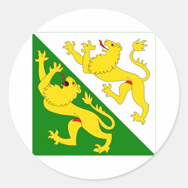 Thurgau Flagga Runt Klistermärke (Framsida)