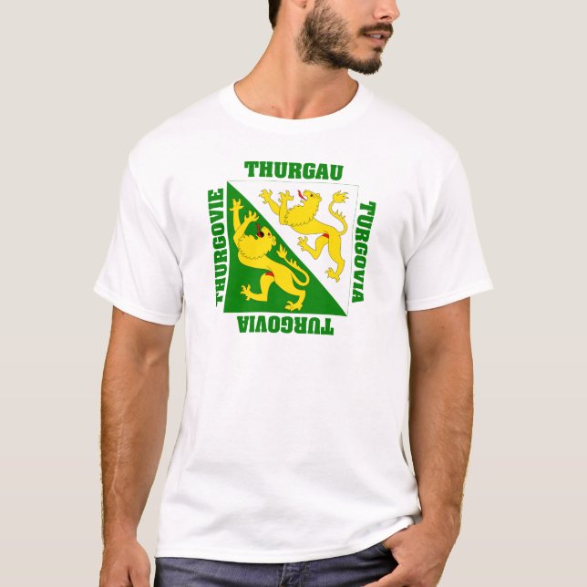 Thurgau Schweitz Cantonflagga T-shirt (Framsida)