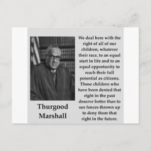 Thurgood Marshall-citat Vykort