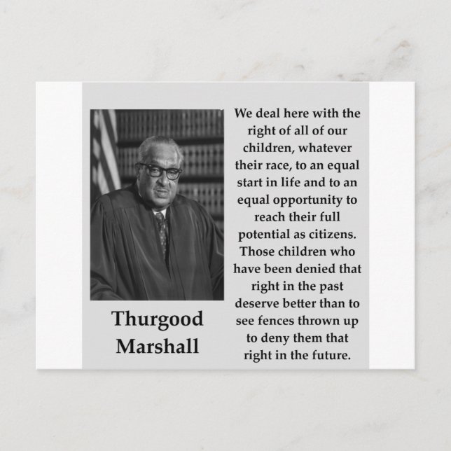 Thurgood Marshall-citat Vykort (Framsida)