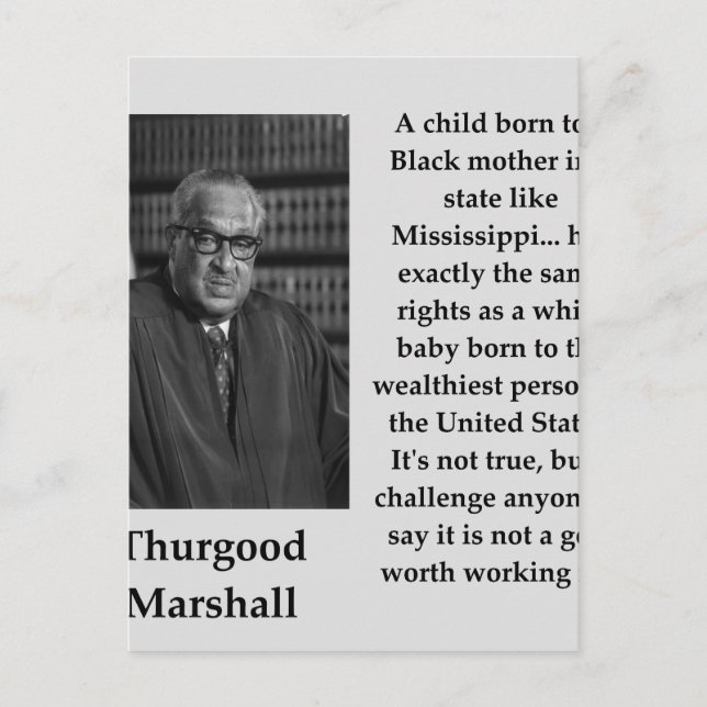 Thurgood Marshall-citat Vykort (Framsida)
