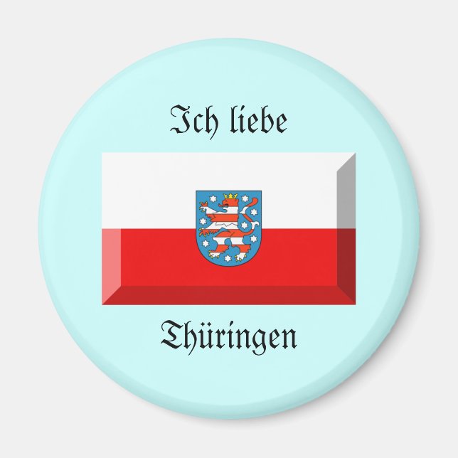 Thuringen Flagga Gem Magnet (Framsidan)
