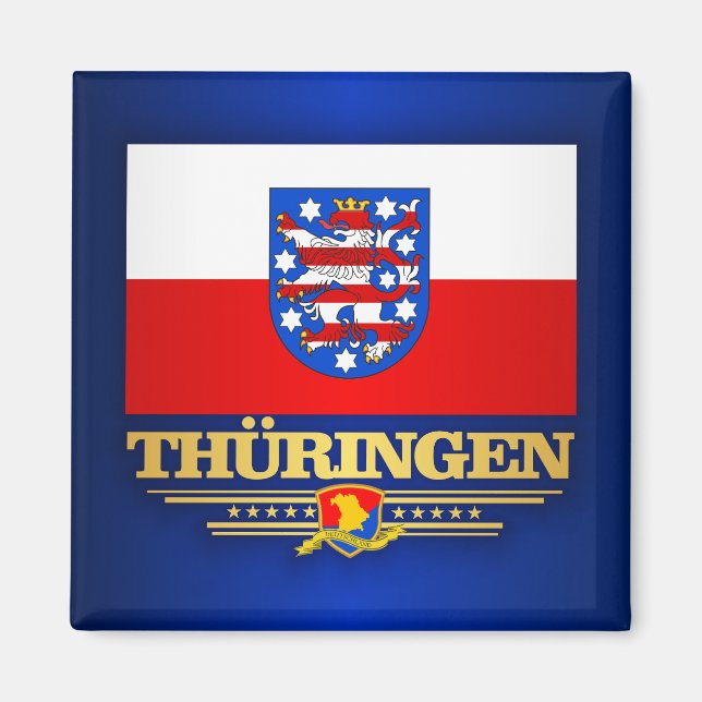 Thuringen (Thuringia) Flagga Magnet (Framsidan)