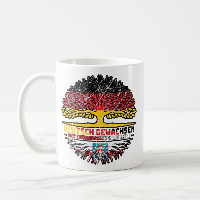 Thüringen Thüringisch Deutsch Deutschland Baum Kaffemugg (Vänster)