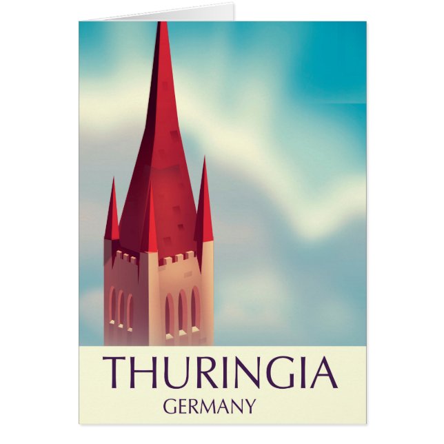Thüringen Tyskland resaffisch Hälsningskort (Framsidan)