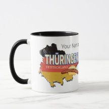 Thuringia Tyskland Retro Federal State Karta Vinta