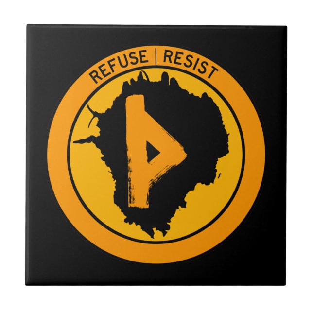 Thurisaz Inkblot Refuse Resistens Kakelplatta (Framsidan)