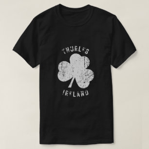 Thurles Tipperary Ireland Shamrock Distress look T Shirt