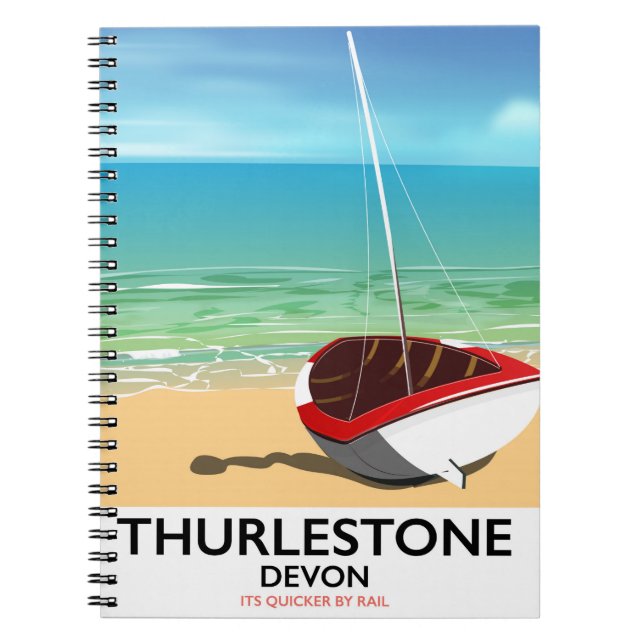 Thurlestone South Devon resebroschyr Anteckningsbok Med Spiral (Framsidan)