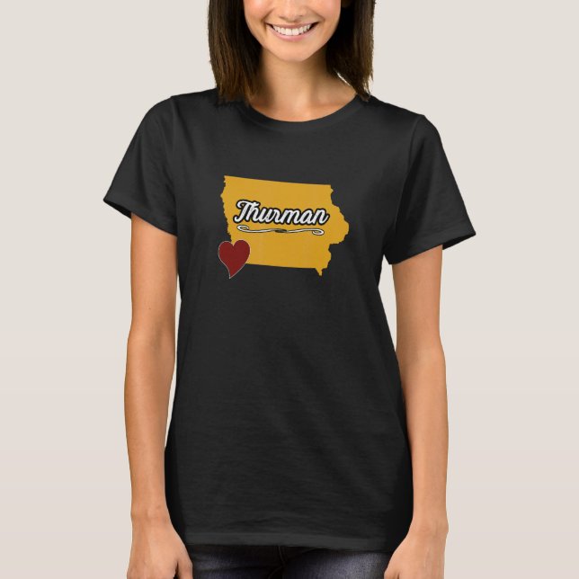 THURMAN IOWA IA USA  Cute Souvenir Merch  US City  T Shirt (Framsida)