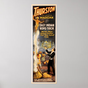 ThURSTON Berömd Magician Öster indisk lock Poster