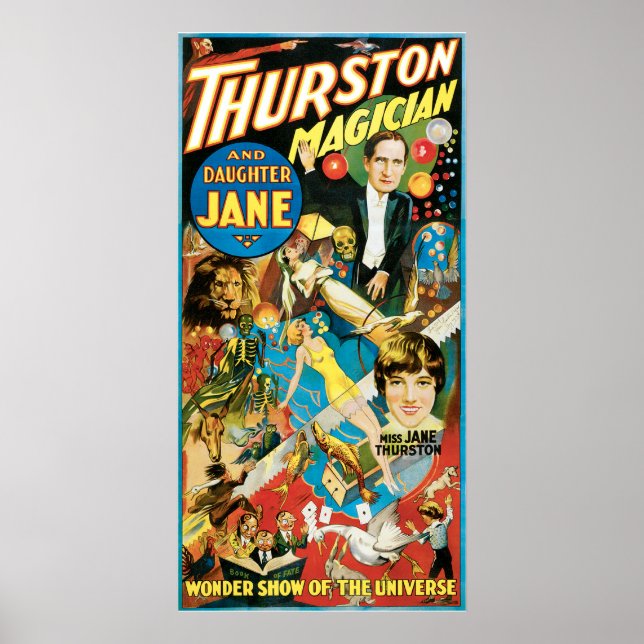 Thurston & Ddotter Jane Magician Advertising Poster (Framsidan)