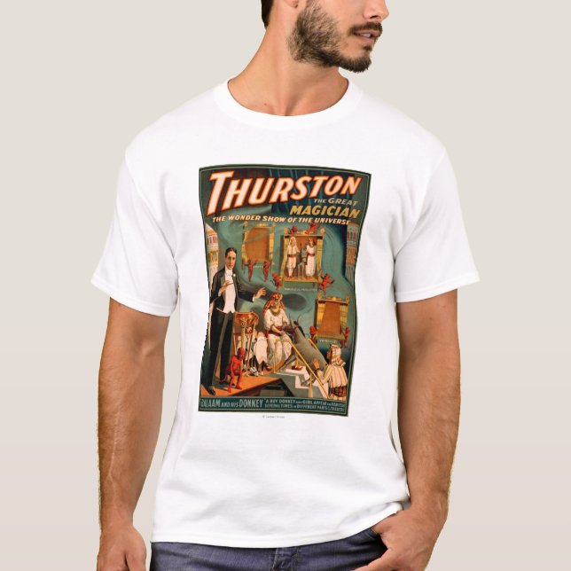 Thurston - demoner & åsnan försvinner trickmagi tee shirt (Framsida)