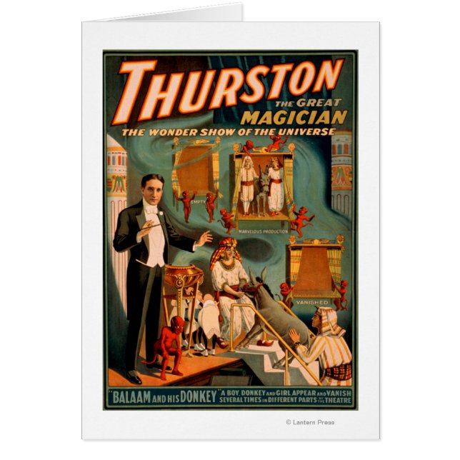 Thurston - Demons & Donkey Vansk Trick Magic Hälsningskort (Framsidan)
