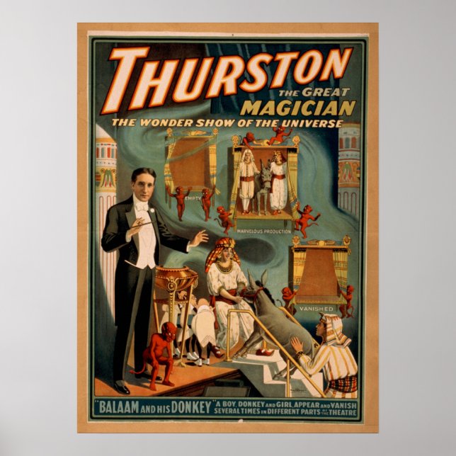 THURSTON Magician Illusionist VAUDEVILLE Poster (Framsidan)