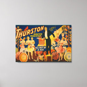 Thurston, Magician "Out of a Hat" Magic Canvastryck