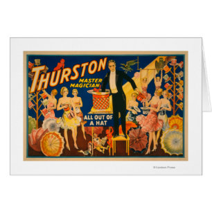 Thurston, Magician "Out of a Hat" Magic Hälsningskort