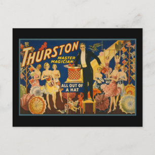 Thurston, magiker ur en hatt vykort