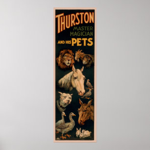 Thurston Master Magician och hans sällskapsdjur Poster