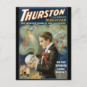 Thurston The Underbar Magician ~ Vintage Magic Act Vykort