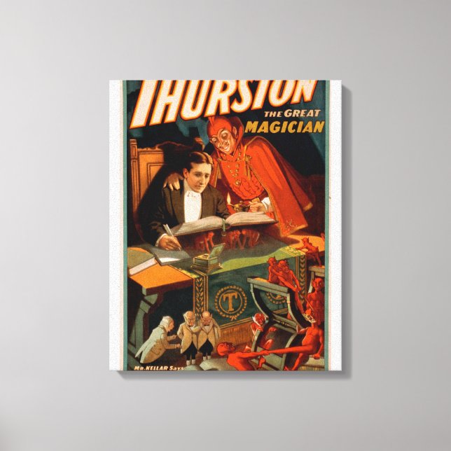 Thurston the Underbar Magician w/ Djävulen Magic Canvastryck (Framsida)