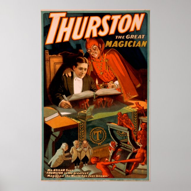 Thurston the Underbar Magician w/ Djävulen Magic Poster (Framsidan)