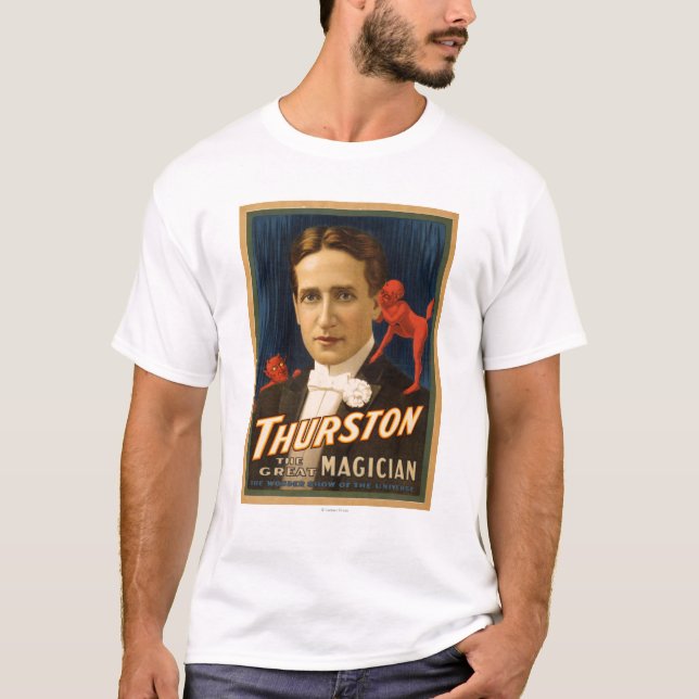 Thurston träffande djävulen honom hemlighetmagi 2 tee shirt (Framsida)