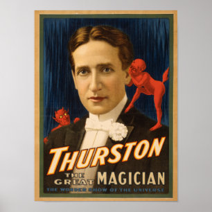 Thurston träffande djävulen honom hemlighetmagi poster