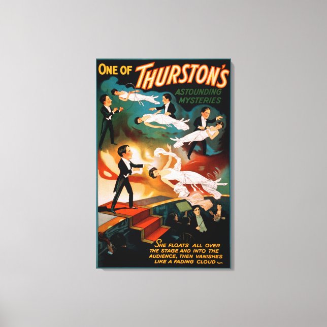Thurston's Astounding Mysteries Magic Poster Canvastryck (Framsida)