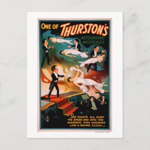 Thurston's Astounding Mysteries Magic Poster Vykort