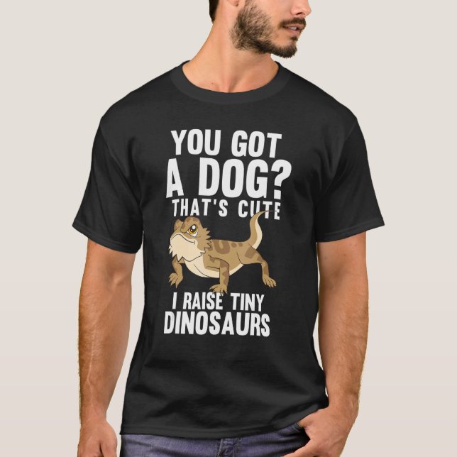 Thute Cute I Raise Tiny Dinosaurs Bearded Dragon T Shirt (Framsida)