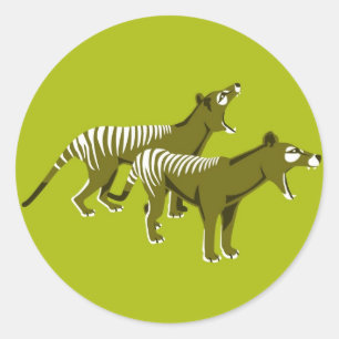 Thylacine Runt Klistermärke