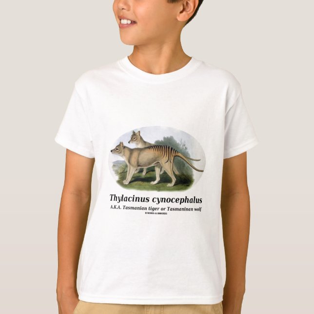Thylacinuscynocephalus (den Tasmanian tigern eller T-shirt (Framsida)